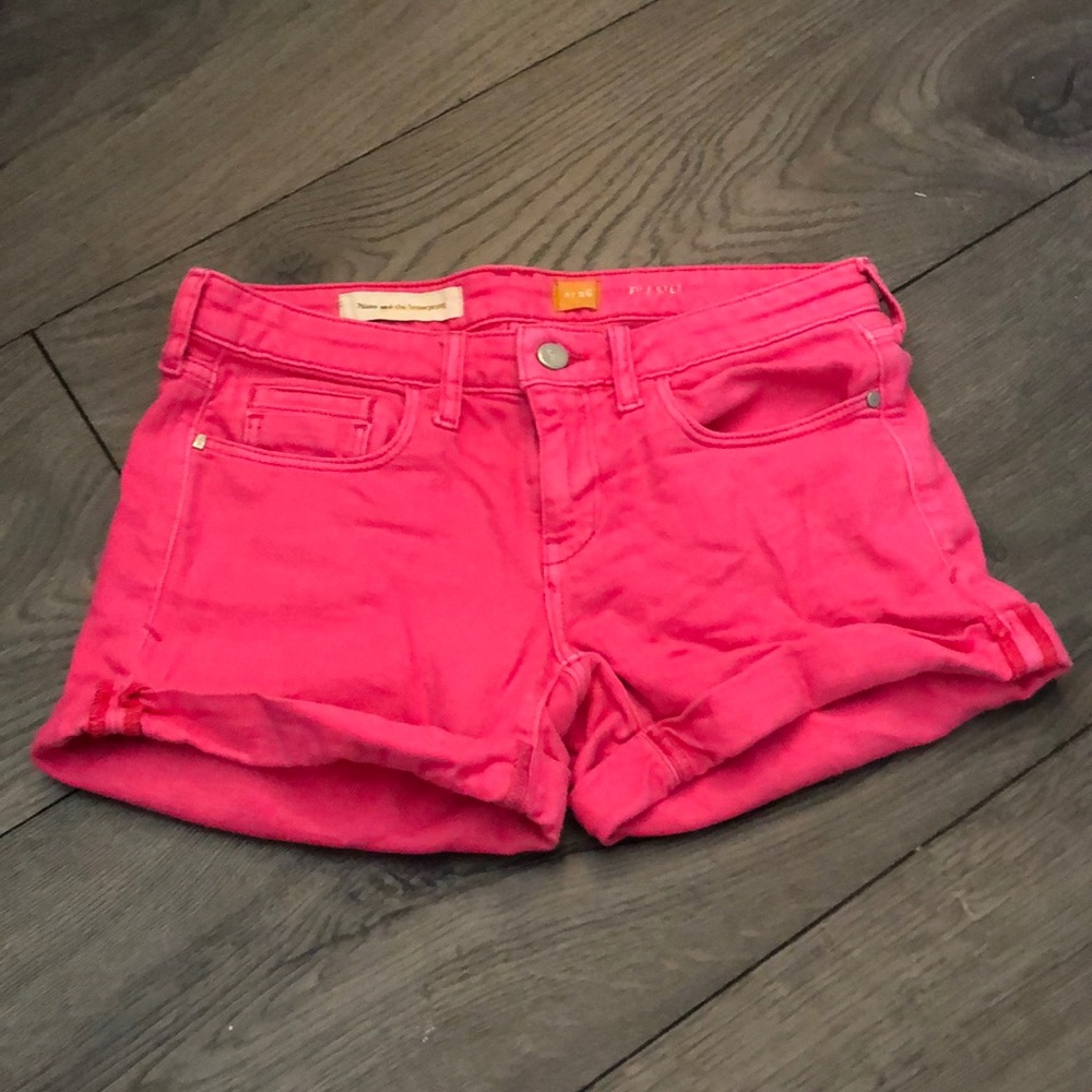 Pink jean shorts